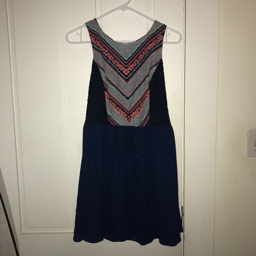 Navy Blue My Michelle embroidered dress